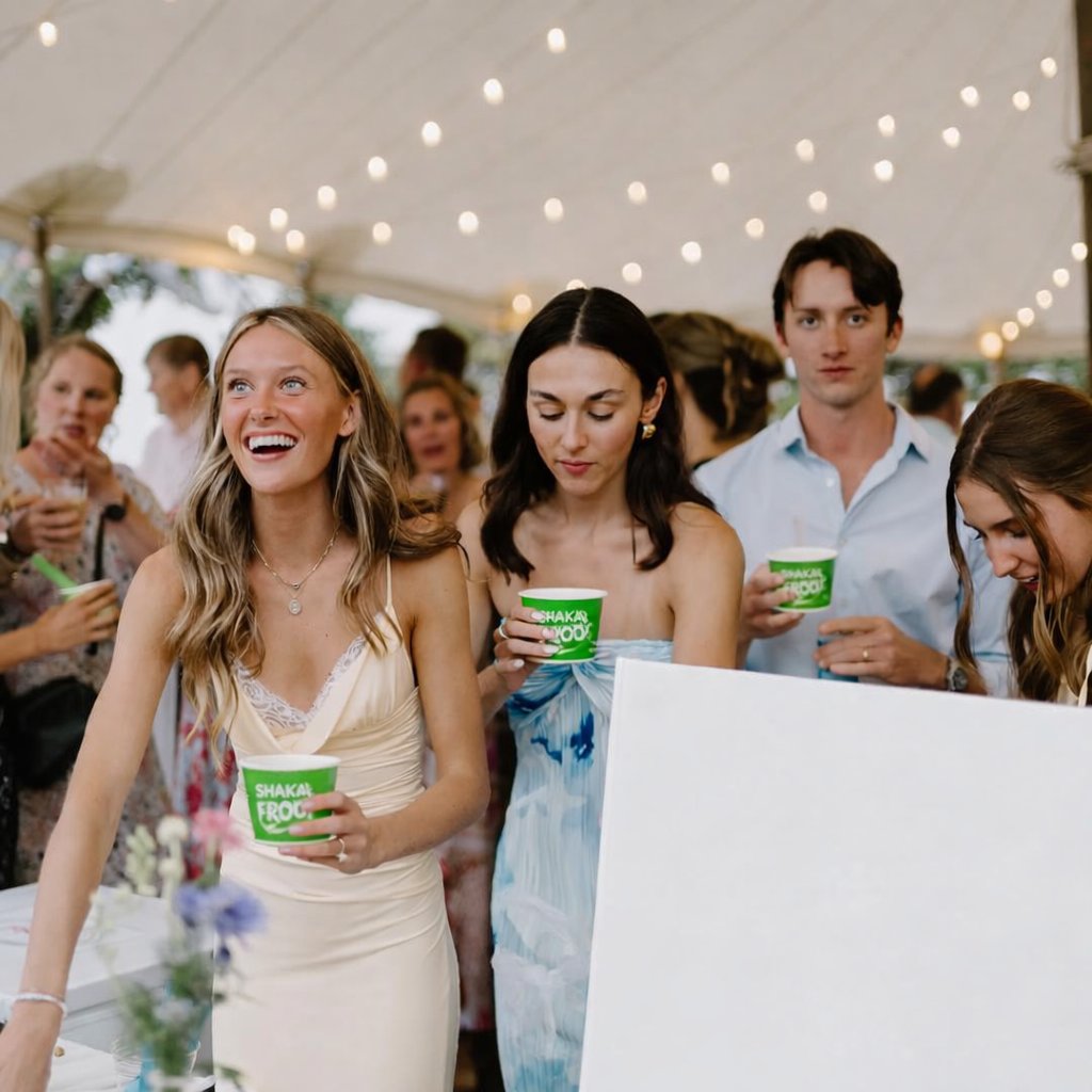Bride and groom enjoying Shaka Froyo at their wedding — premium froyo catering in Temecula and Murrieta
